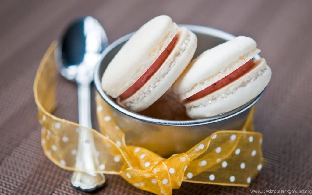 Food Sweet Cookies Macaron Cream Dessert Ribbon Hd Wallpapers ...