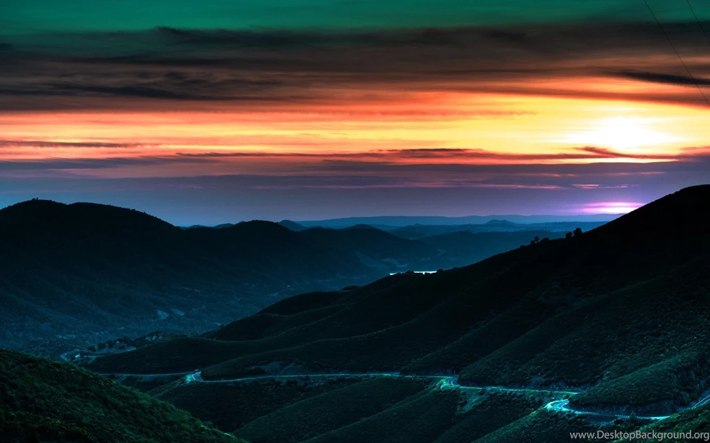 Wallpapers Kashmir, Sunset, Mountains, Hindustan, Road Desktop ...