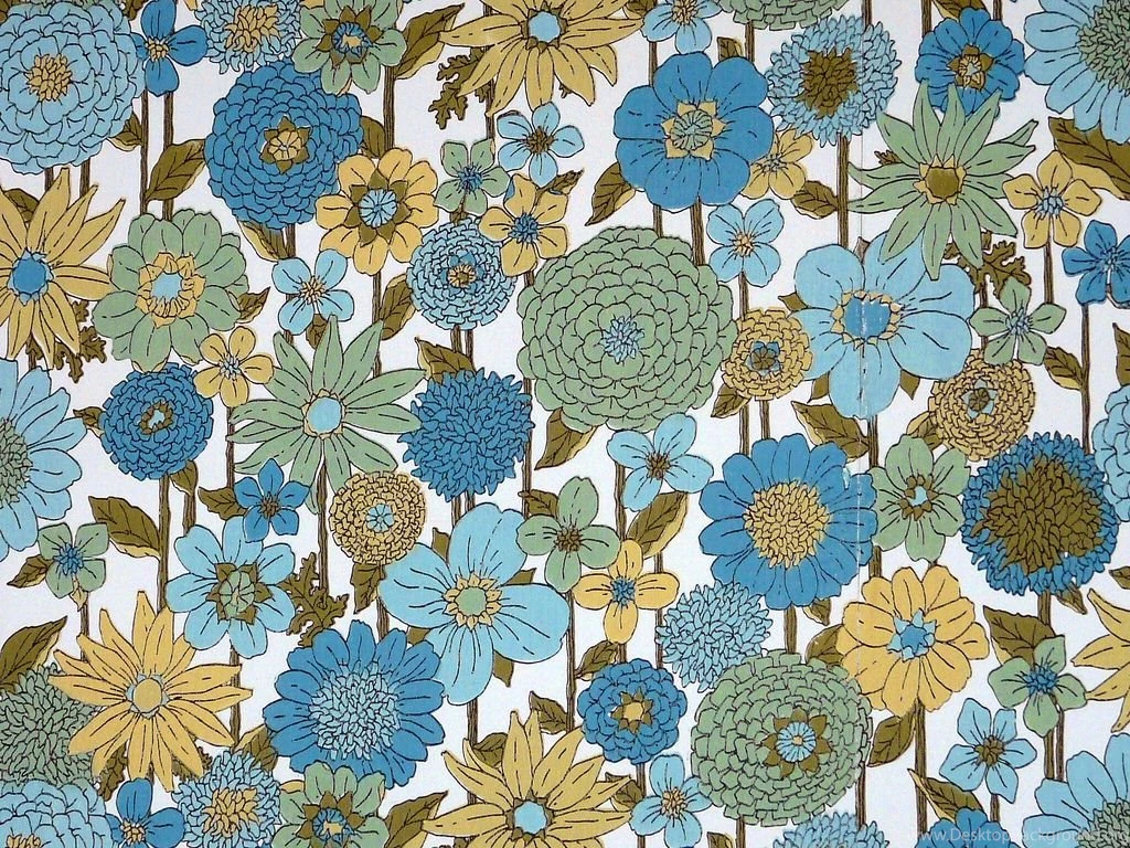 Genuine 1970s Flower Power Wallpapers