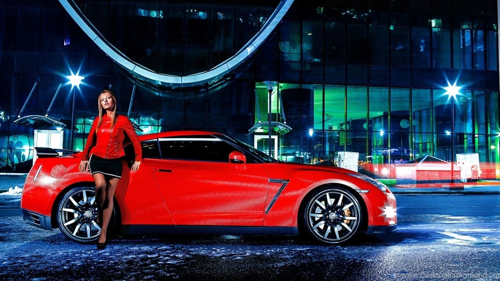 Girl In A Red Jacket In The Car Nissan GT R Wallpapers And Images ...