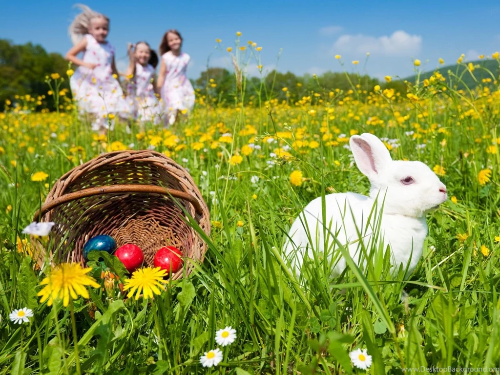 1600x1200 Eggs, Rabbit And Kids Desktop PC And Mac Wallpapers