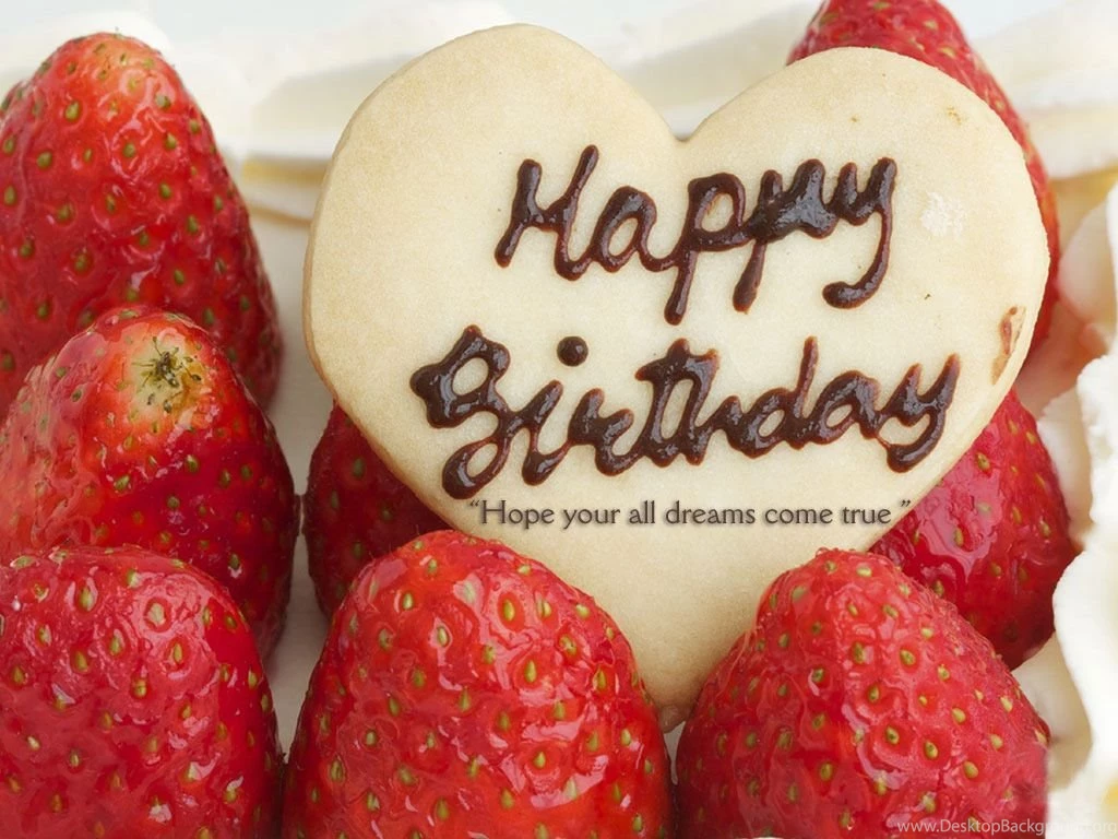Happy Birthday Strawberry With Cake HD