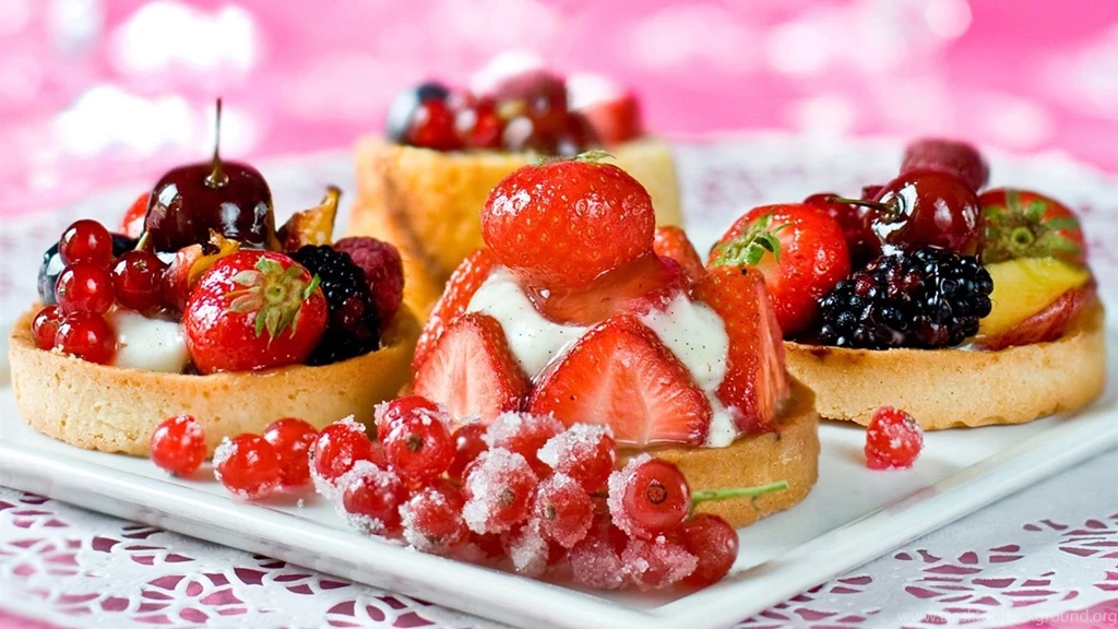 Delicious Dessert Cake, Strawberry Cherry Berries Wallpapers ...