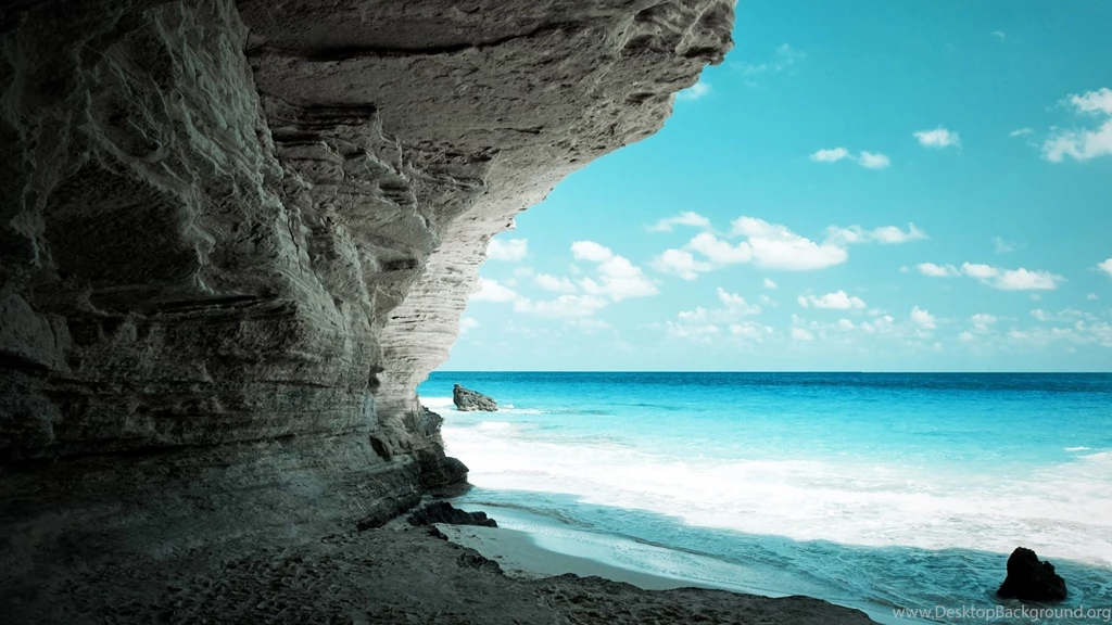 Download Wallpapers 3840x2160 Cave, Sea, Coast, Rock, Paradise 4K ...