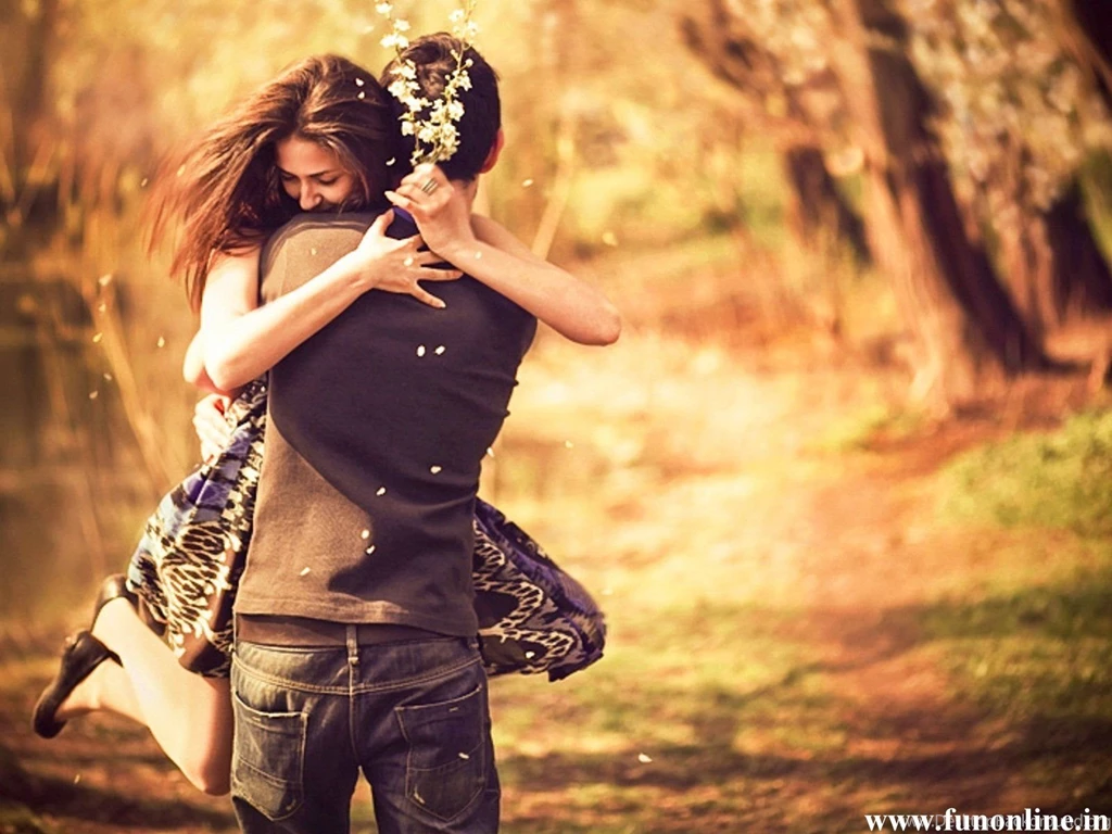 Pleasing Couple Love Hug Wallpaper Desktop Background