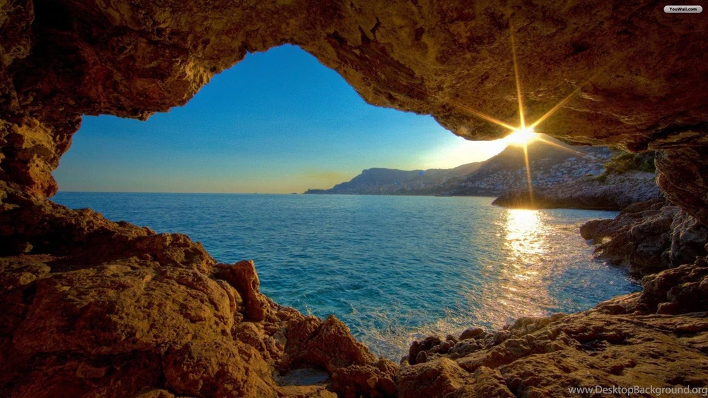 YouWall   Sea Cave Sunset Wallpapers   Wallpaper,wallpapers,free ...
