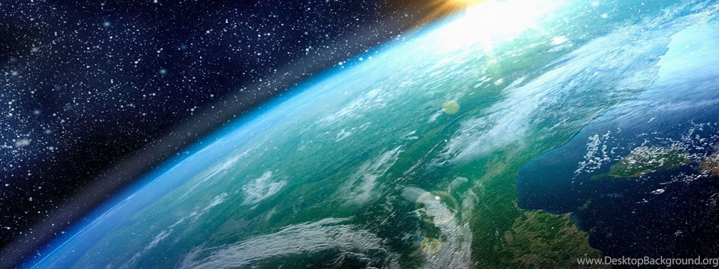 Earth And Sun In 2048x768 Resolution HD Desktop Wallpapers