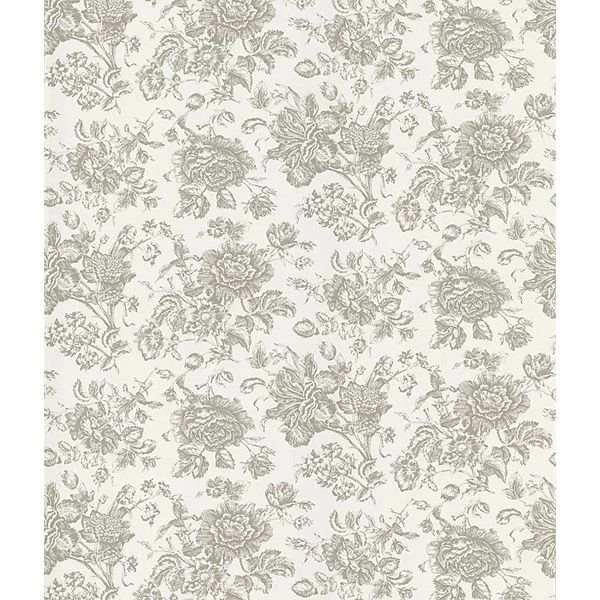283 46915 White Floral Toile   Pavot   Beacon House Wallpapers