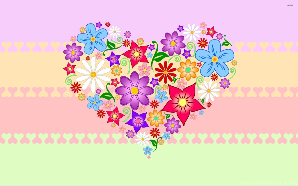 Floral Heart Wallpapers Vector Wallpapers