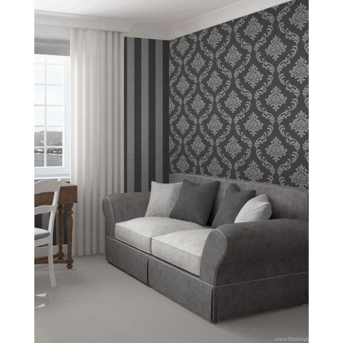 Fine Decor Torino Striped Wallpapers Black / Silver (FD40077 ...