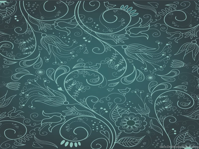 Artistic Teal Floral Wallpapers