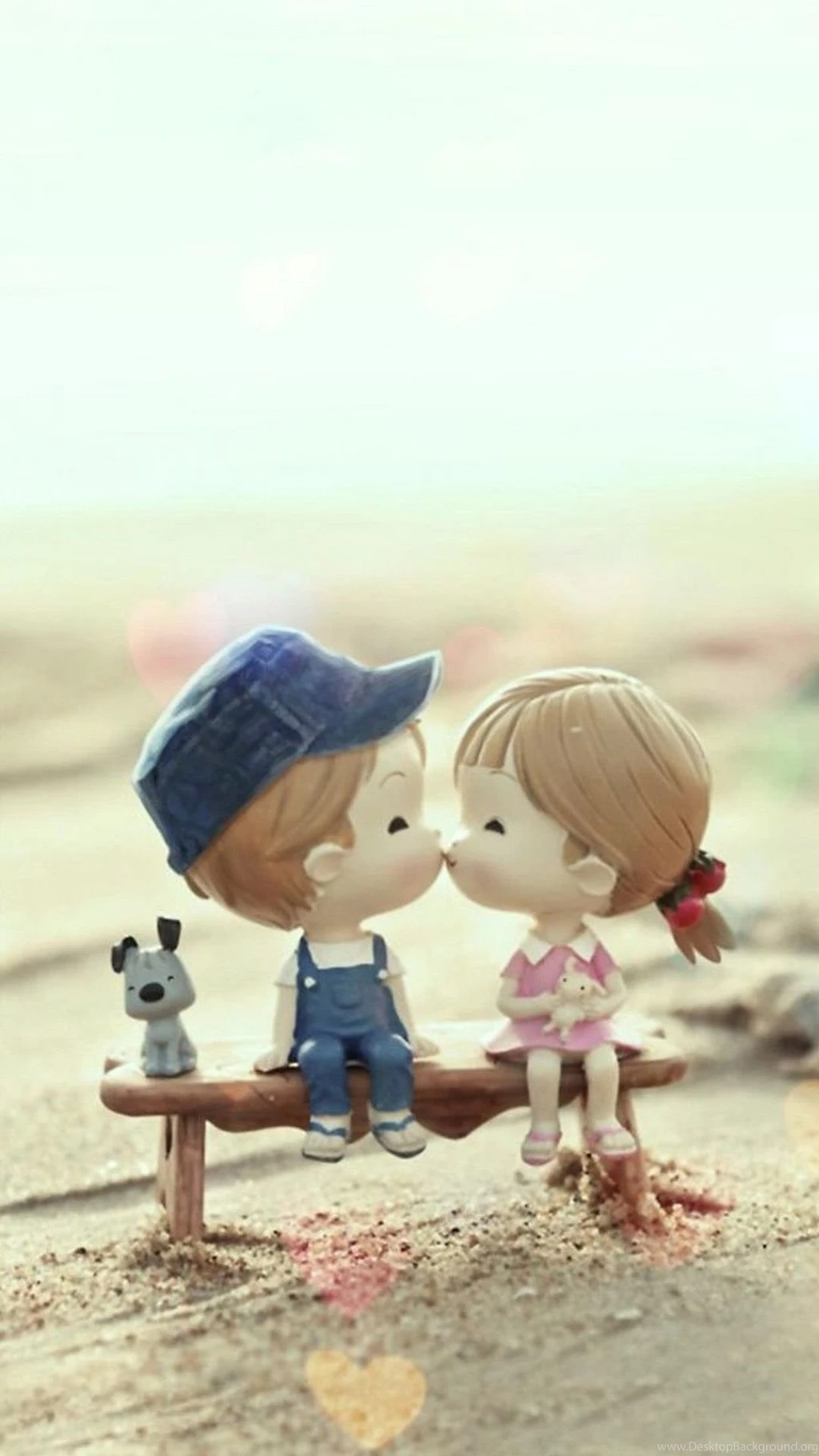 Cute Cartoon Kissing Couple iPhone 6 Wallpapers Download