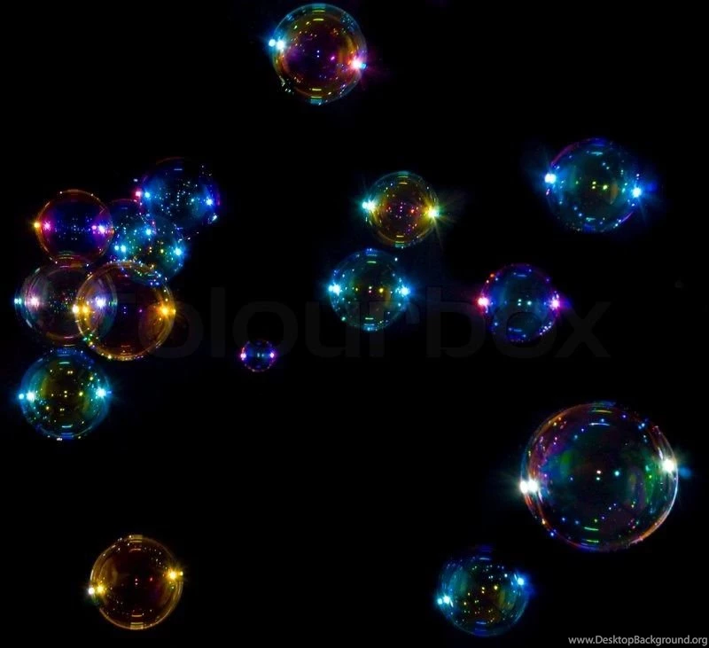 Soap Bubbles On Black Backgrounds