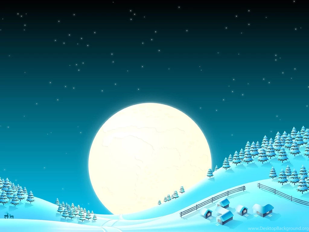 Christmas Backgrounds Night Scene With House On Starry Sky ...