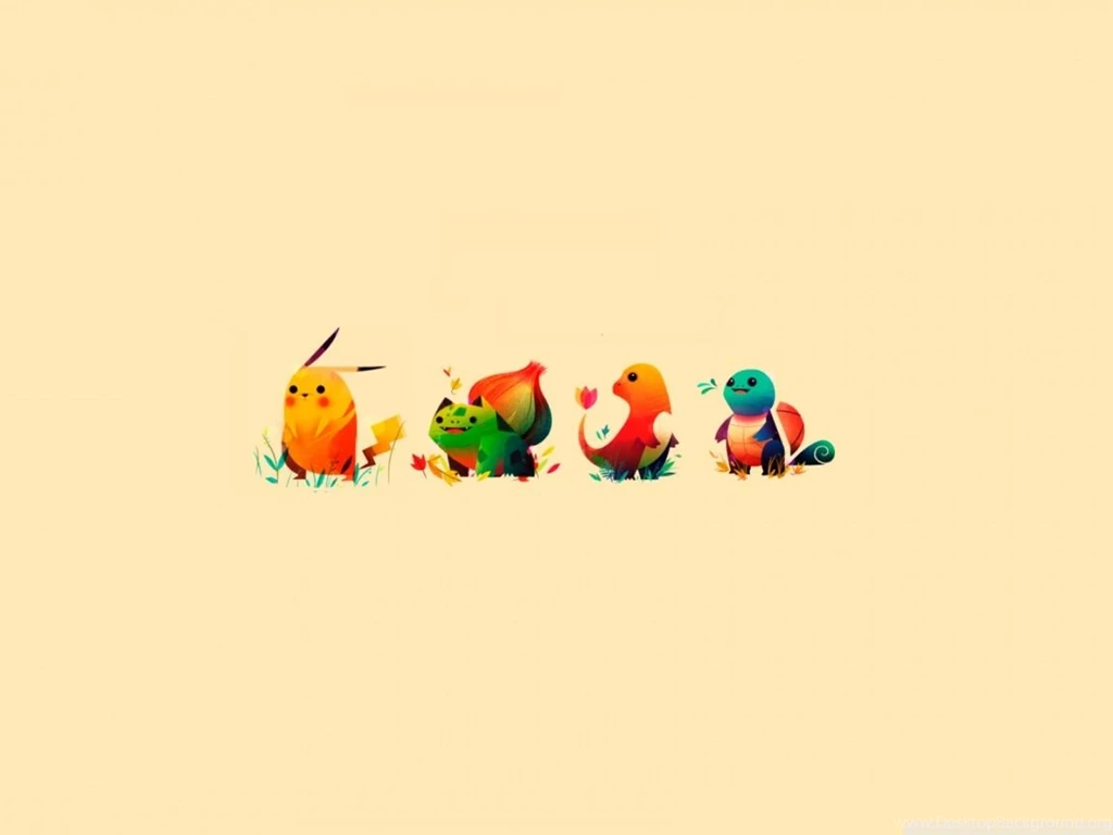 Pokemon Bulbasaur, Pikachu, Charmander, Squirtle HD Desktop ...