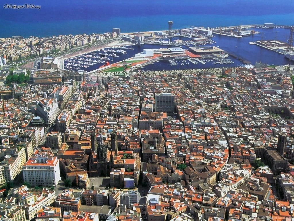 Buildings & City: Barcelona From Air, Desktop Wallpapers Nr. 27584