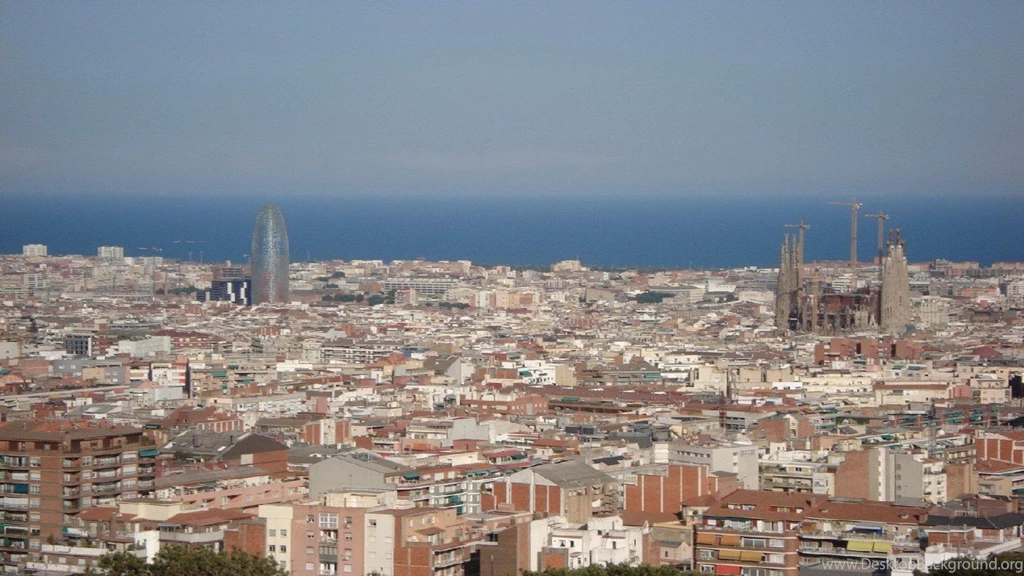 Barcelona From Space Spain Travel Town Overlooking Free Desktop ...