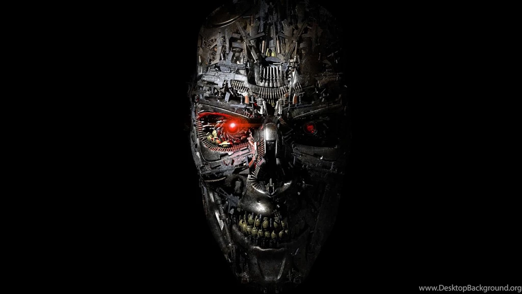 Full HD Wallpapers Terminator Genesys Robot Skull Gun Face, Desktop ...