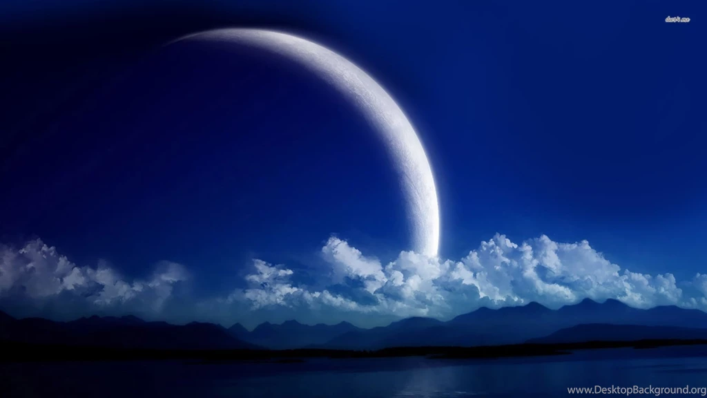 Crescent Moon Over Clouds Wallpapers   Fantasy Wallpapers
