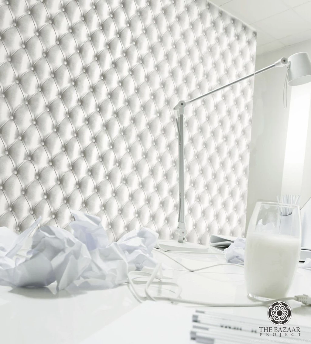 White Tracing Paper Tufted Leather Wallpapers