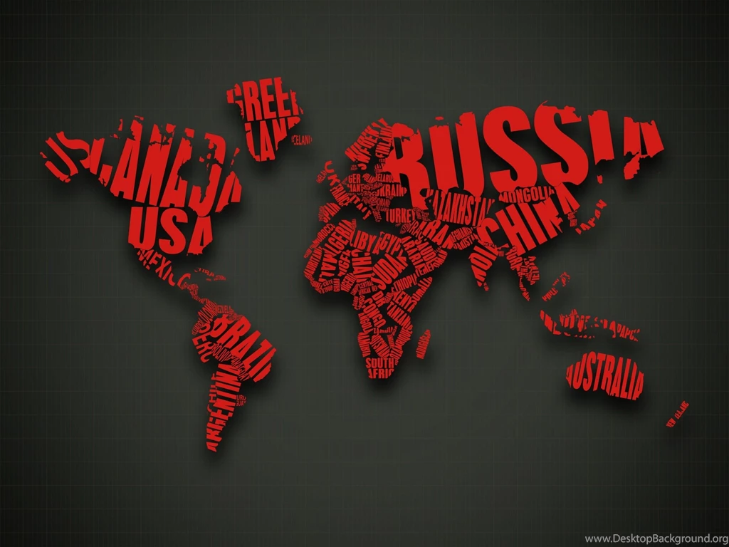 3d Cgi Text World Map Wallpapers