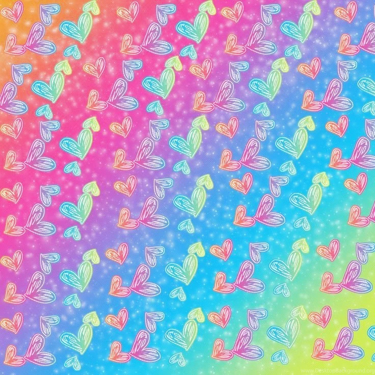 Colorful Glitter Hearts Wallpapers