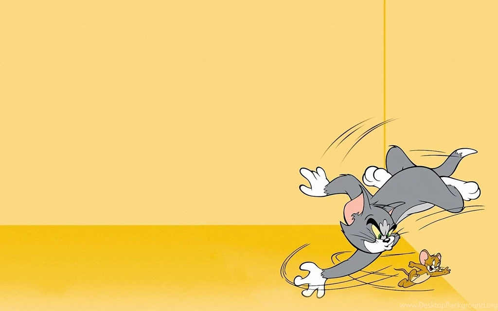 Tom And Jerry, Cat, Mouse, Catch, Run, Funny, Yellow Backgrounds ...