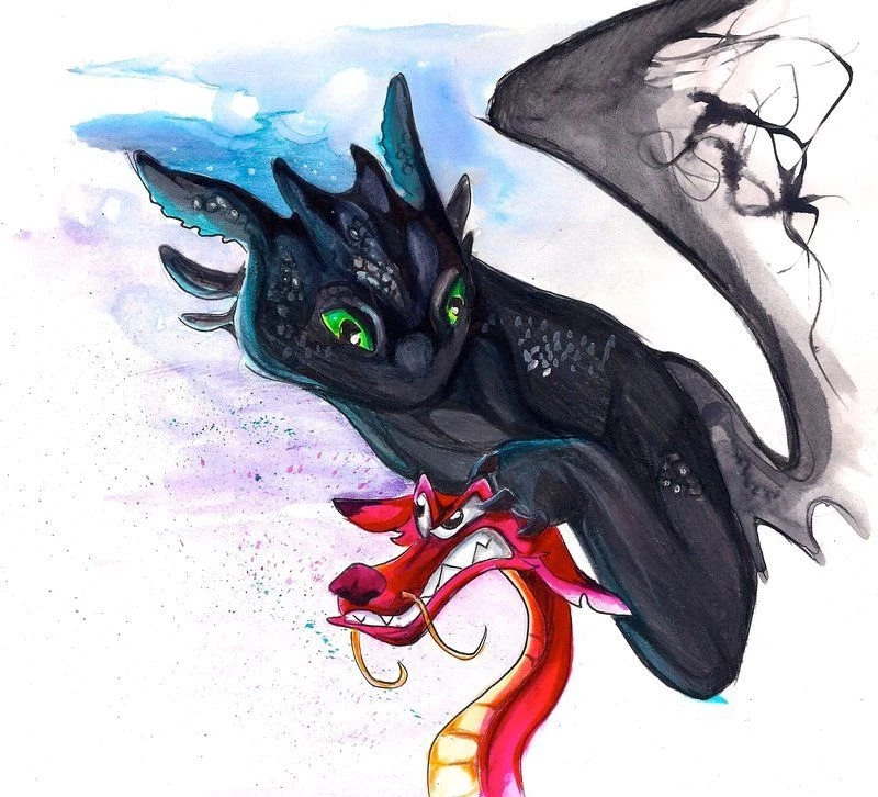 Throwback Dragons: Toothless And Mushu By Lucky978 On DeviantArt