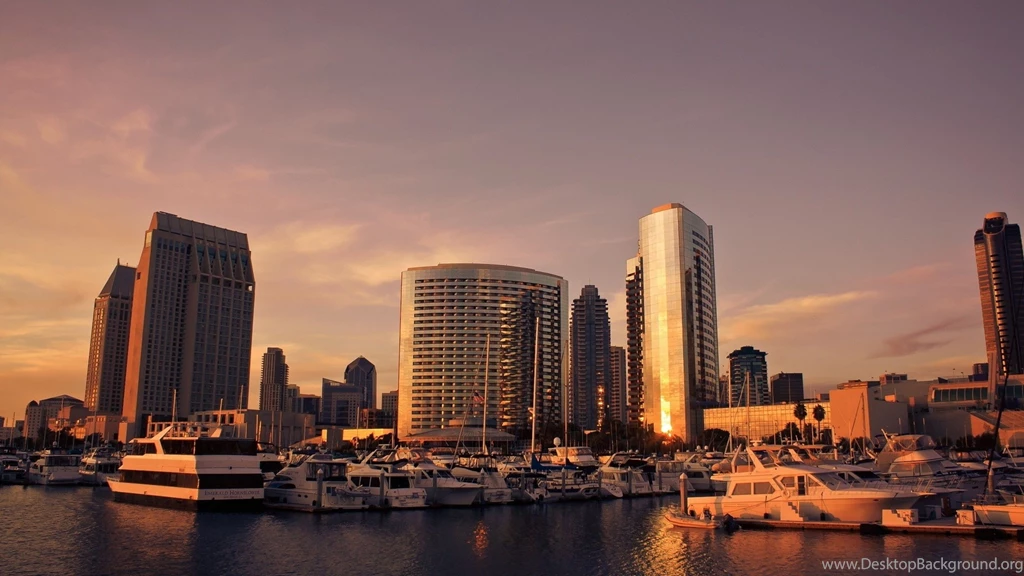 Download Wallpapers 3840x2160 San Diego, Usa, Skyline, Sunset ...