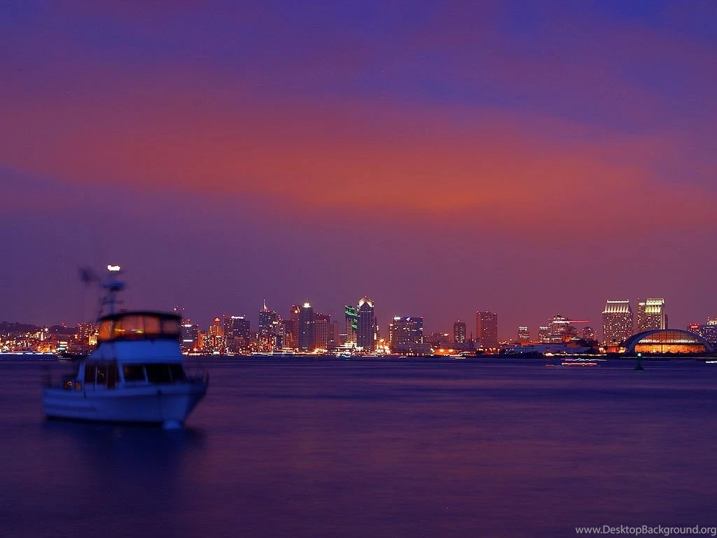 Public Domain Image   Free Picture Of San Diego Skyline At Sunset ...