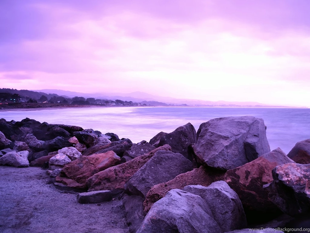 2560x1920 Purple Sky Ocean & Stones Desktop PC And Mac Wallpapers