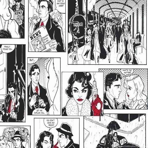 Galerie Sketch Black White Red Retro Comic Strip Cartoon Feature ...