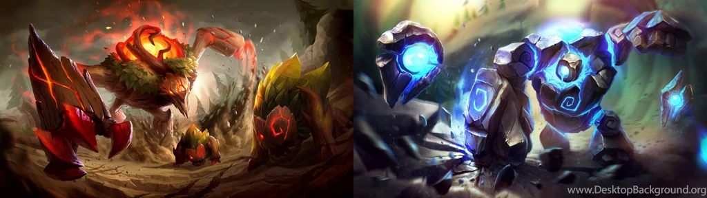 3840 X 1080] League Of Legends, Red And Blue Buff : Multiwall