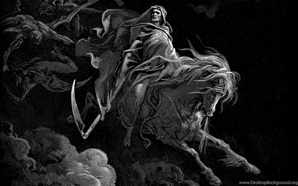 Death Horses Gustave Dore Reaper Dark Wallpapers
