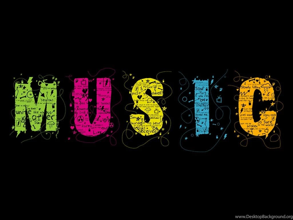 Full HD Wallpapers + Music, Typography, Black