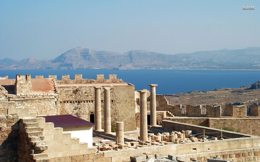 Ancient Temple Ruins In Rhodos, Greece Wallpapers World ...