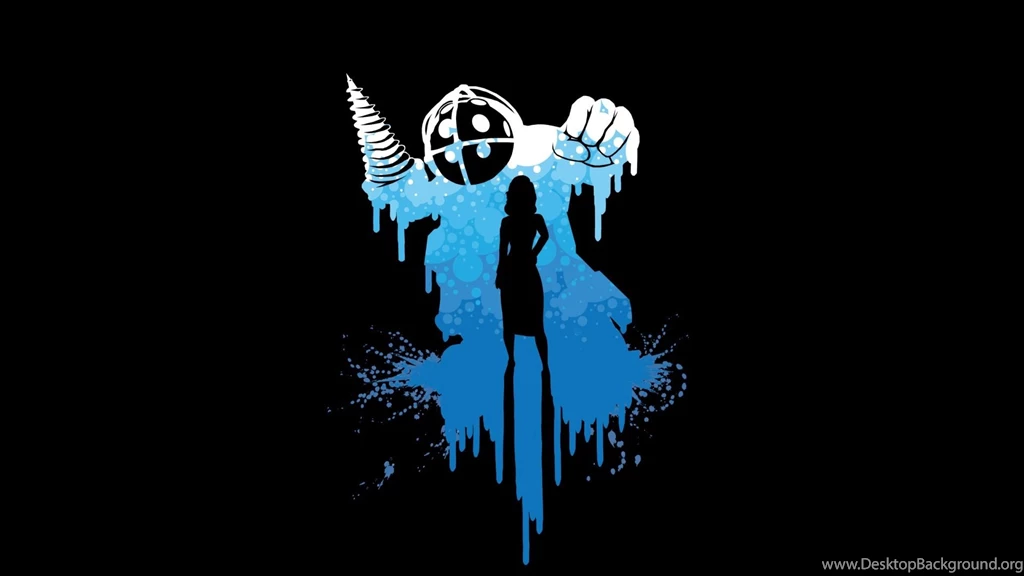 HD Backgrounds Bioshock Art Jack Design Blue White Black Girl ...
