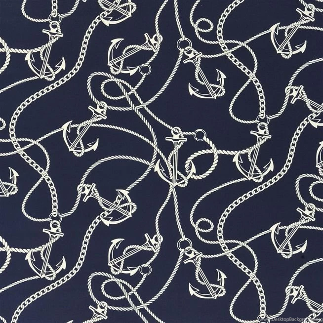 Weigh Anchor   Navy Fabric