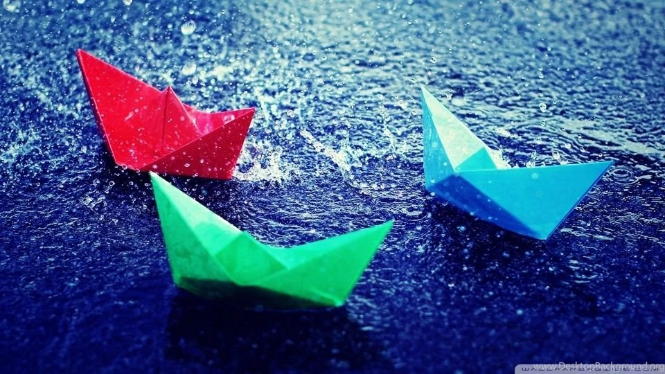 Paper Boats In Rain HD Desktop Wallpapers : High Definition ...