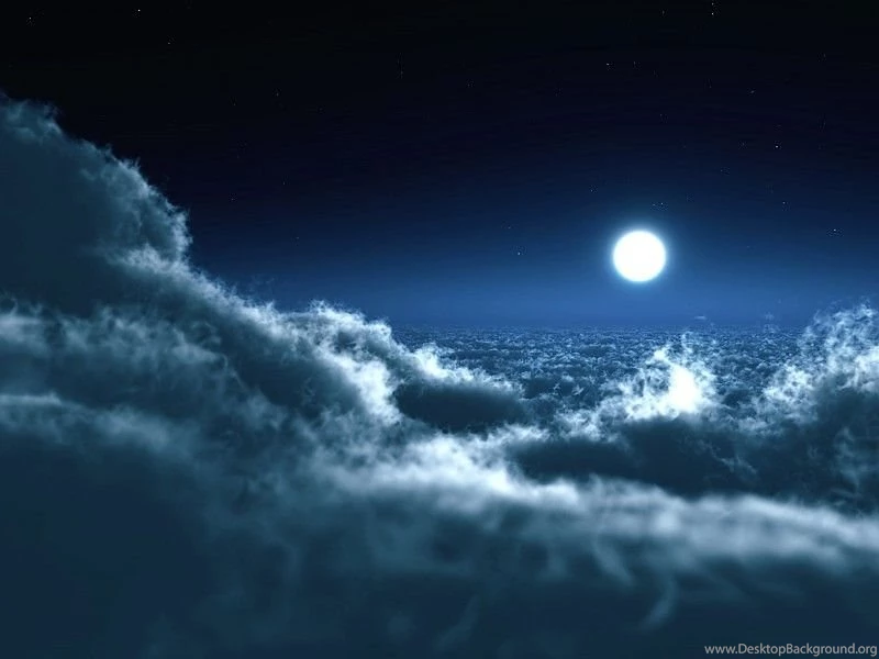 Moon Over Clouds Wide HD Wallpapers Free Desktop Backgrounds And ...