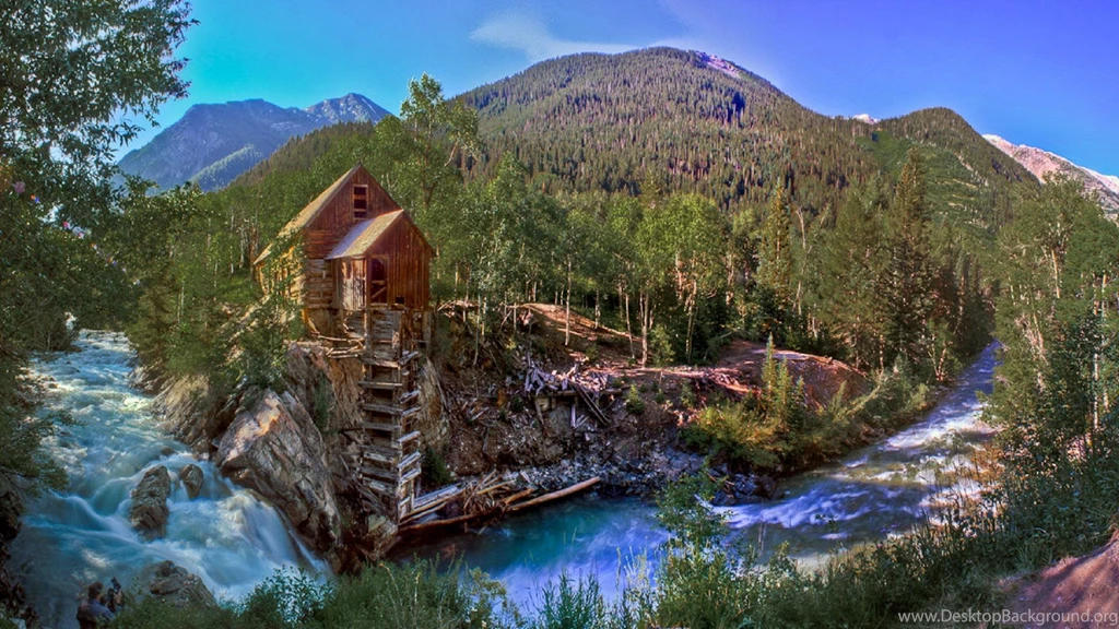 CRYSTAL MILL PANO COLORADO WALLPAPER   (