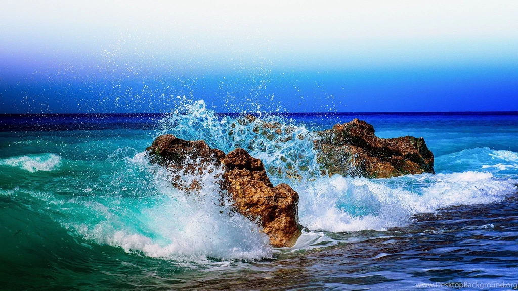 Peloponnese Greece Ionian Sea The Sea Waves Splashes Stones Ocean ...
