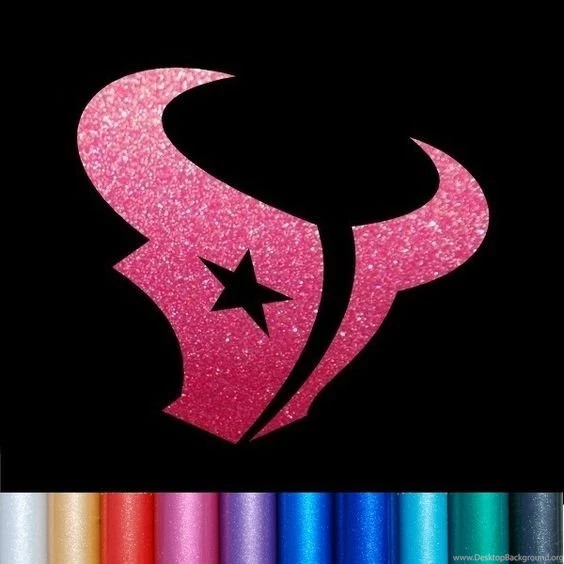 Houston Texans Logo In Pink Glitter Ultra Metallic Auto Car Window ...