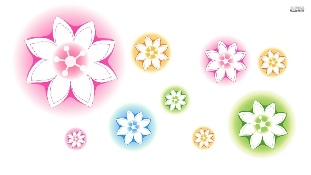 Neon Flowers Wallpapers   Vector Wallpapers