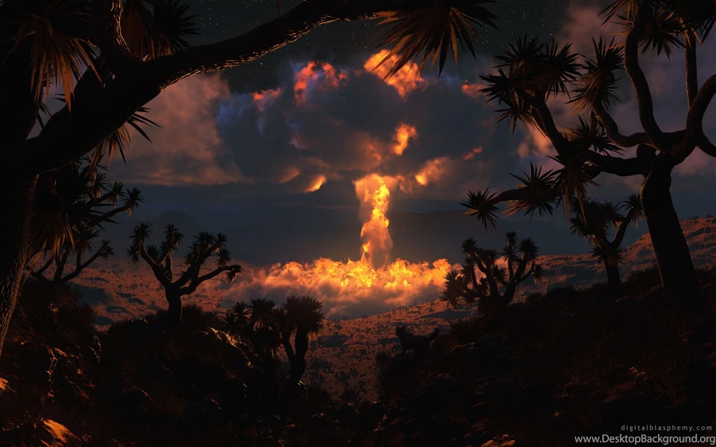 Landscapes Nature Desert Digital Art Nuclear Explosions Digital ...