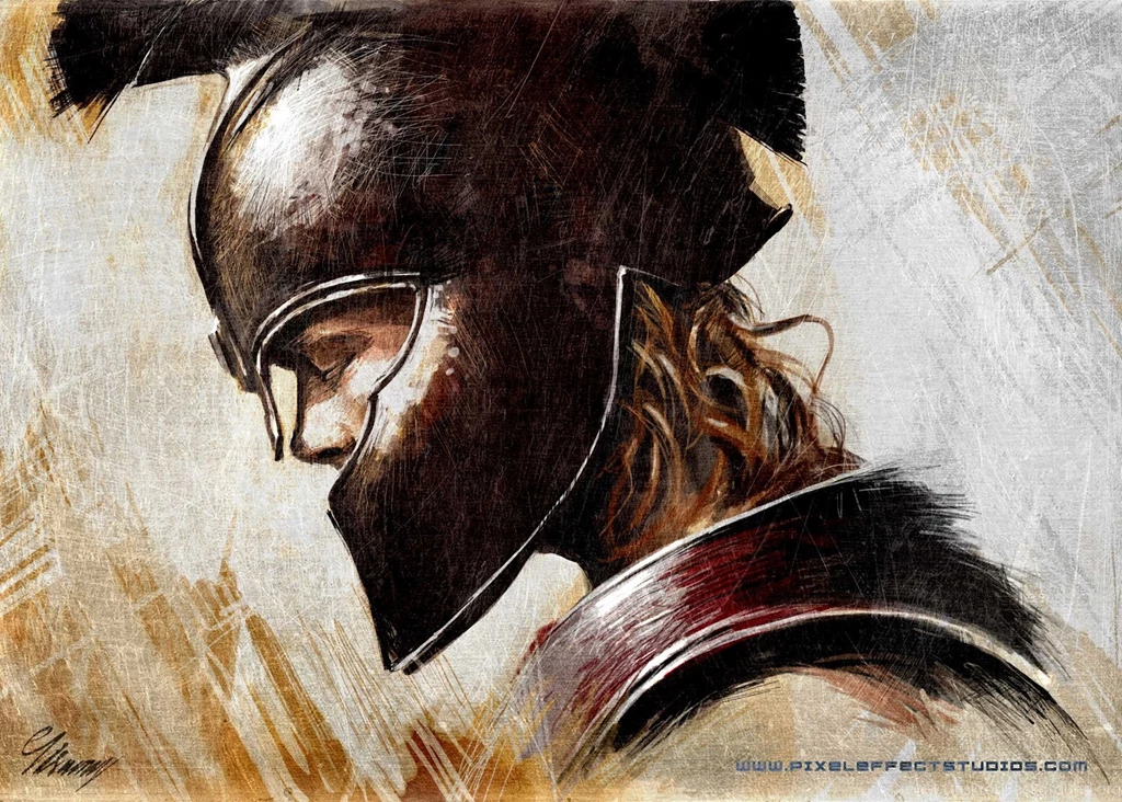 V S Viswanath Art: Troy Achilles Brad Pitt Digital Painting