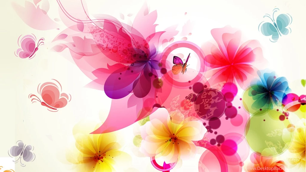 Wallpapers Butterflies And Flowers Vector 1920x1080