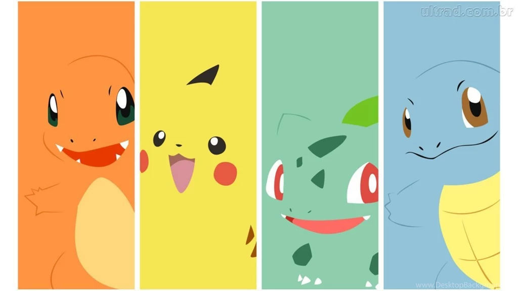 Papel De Parede Charmander, Pikachu, Bulbasaur E Squirtle