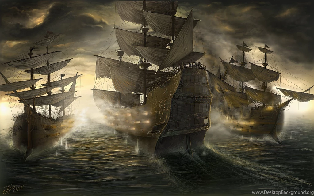 Battle Sailing Ship Fantasy Boat War Wallpapers