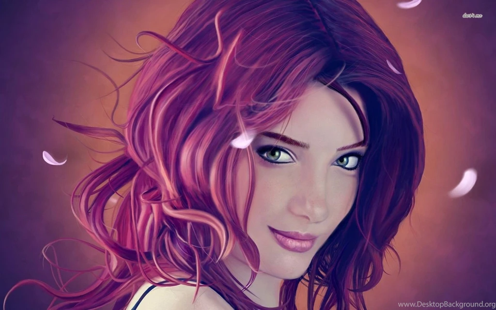 Green Eyed Redhead With Pink Lips Wallpapers Digital Art ...
